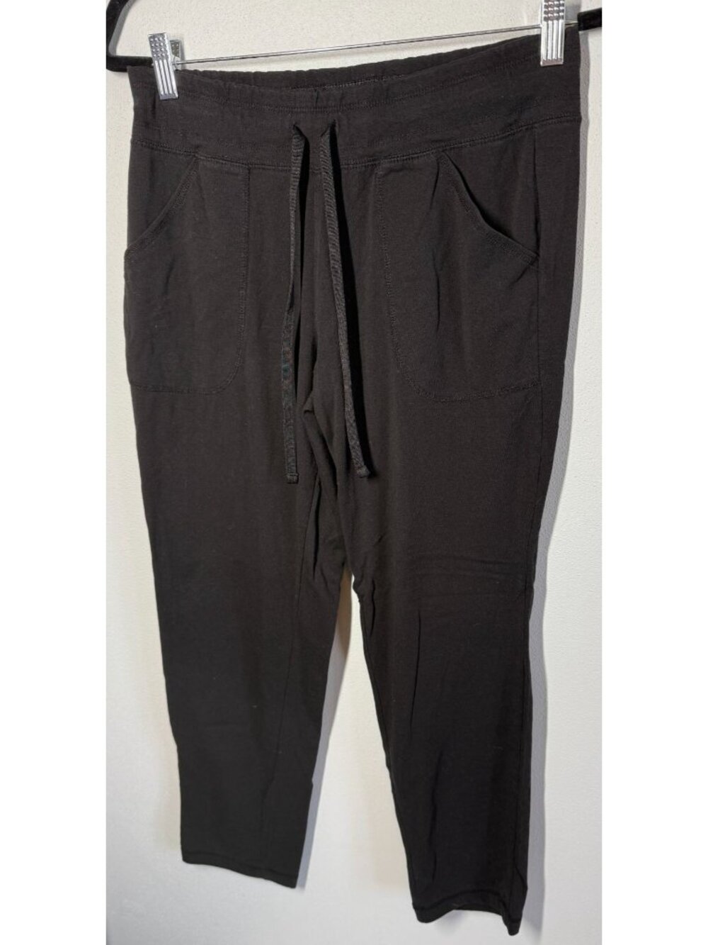 Athletic Works Womens M Petite Joggers Black Lounge Pant Stretch Casual Pockets